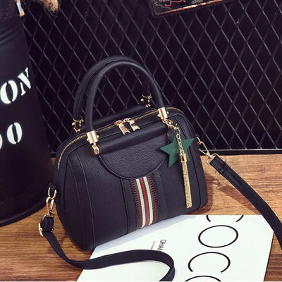 Black luxury leather Sally bag by Jaxson Hunter