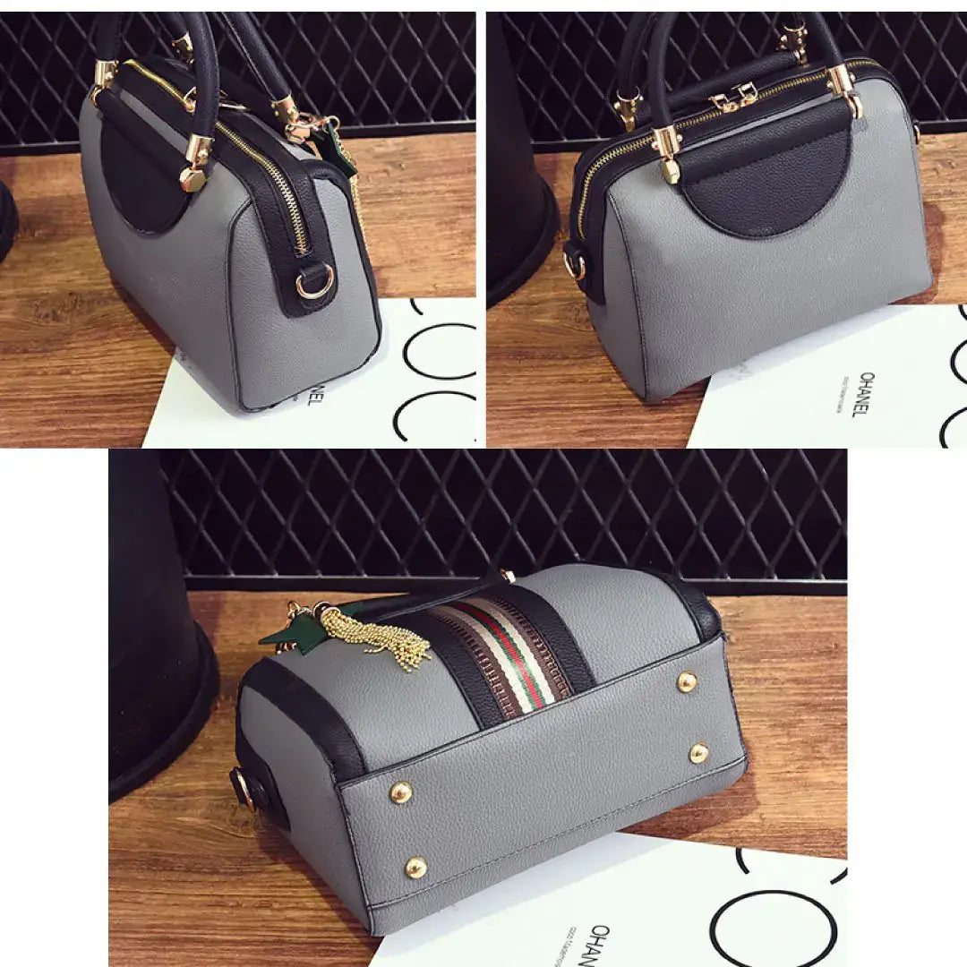 Grey luxury leather Sally bag by Jaxson Hunter