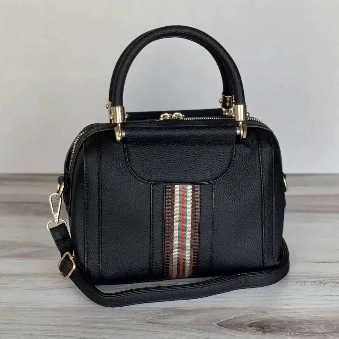 Black luxury leather Sally bag by Jaxson Hunter